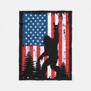 Bigfoot 4. Juli Vintage Amerikanische USA-Flagge S Fleecedecke