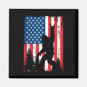 Bigfoot 4. Juli Vintage Amerikanische USA-Flagge S Magnet