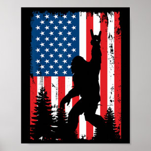 Bigfoot 4. Juli Vintage Amerikanische USA-Flagge S Poster