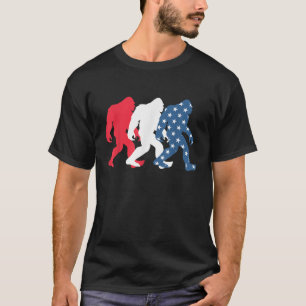 Bigfoot 4th Of July Sasquatch American Flag Patrio T-Shirt
