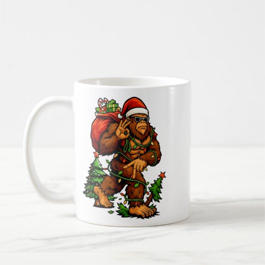 Bigfoot 67 Christmas Tree Lights Xmas Men Sasquatc Kaffeetasse (Links)