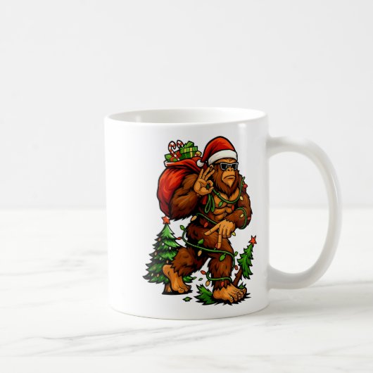 Bigfoot 67 Christmas Tree Lights Xmas Men Sasquatc Kaffeetasse (Rechts)