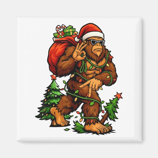 Bigfoot 67 Christmas Tree Lights Xmas Men Sasquatc Magnet (Vorne)