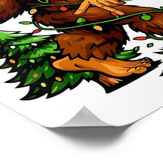 Bigfoot 67 Christmas Tree Lights Xmas Men Sasquatc Poster (Ecke)