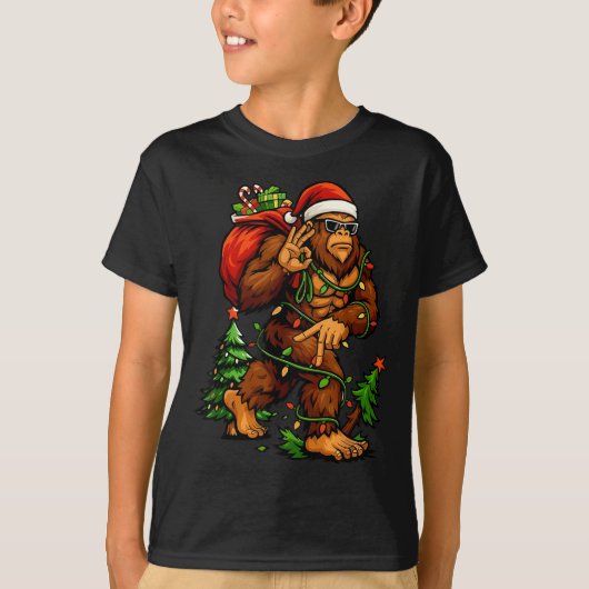 Bigfoot 67 Christmas Tree Lights Xmas Men Sasquatc T-Shirt (Vorderseite)