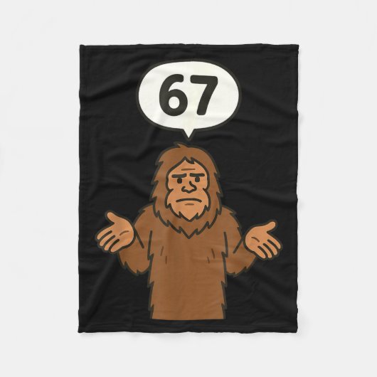 Bigfoot 67 Meme Six Seven Funny Sasquatch  Fleecedecke (Vorderseite)