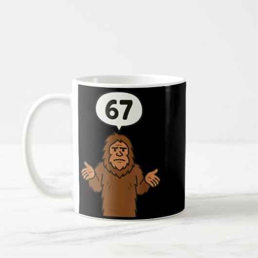 Bigfoot 67 Meme Six Seven Funny Sasquatch Kaffeetasse (Links)