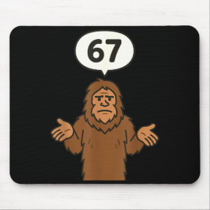 Bigfoot 67 Meme Six Seven Lustig Sasquatch Mousepad