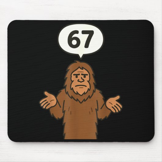 Bigfoot 67 Meme Six Seven Lustig Sasquatch  Mousepad (Vorne)