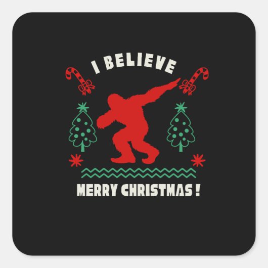 Bigfoot: Ajoutez une touche sauvage à vo Quadratischer Aufkleber (Vorderseite)