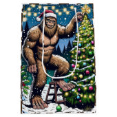 Bigfoot aka Sasquatch Weihnachten Mittlere Geschenktüte (Rückseite)