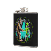 Bigfoot Alien Alliance - Funny Scifi Cryptid Flachmann (Links)