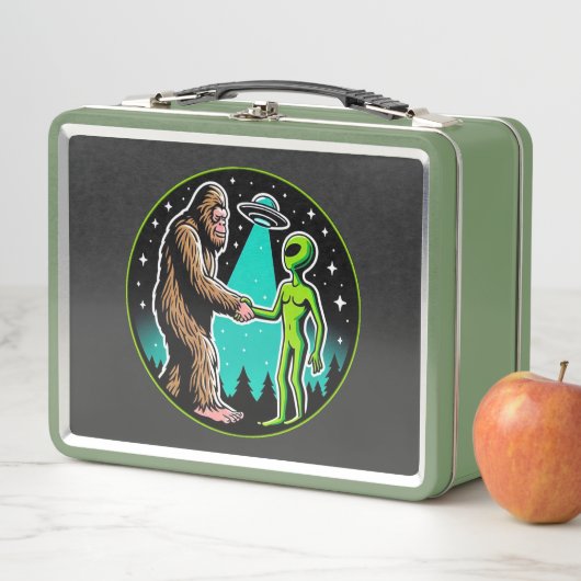 Bigfoot Alien Alliance - Funny Scifi Cryptid Metall Brotdose (Beispiel)