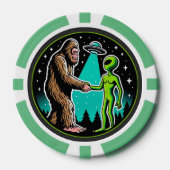Bigfoot Alien Alliance - Funny Scifi Cryptid Pokerchips (Vorderseite)