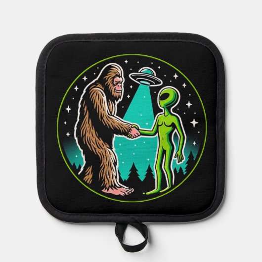 Bigfoot Alien Alliance - Funny Scifi Cryptid Topflappen (Vorderseite)