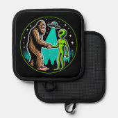 Bigfoot Alien Alliance - Funny Scifi Cryptid Topflappen (Vorderseite/Rückseite)