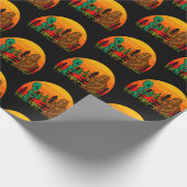 Bigfoot Alien Beer Time Sunset Forest Geschenkpapier (Ecke)