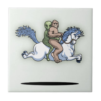Bigfoot, Alien, Einhorn Fliese