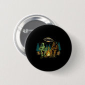 Bigfoot Alien Lagerfeuer Camping Sasquatch Ufo Cam Button (Vorne & Hinten)