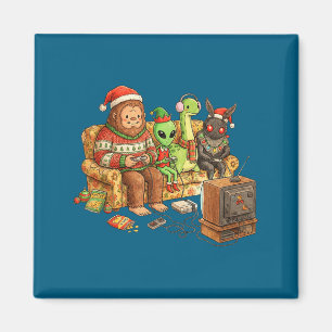 Bigfoot Alien Nessie Mothman Retro Gaming Weihnach Magnet