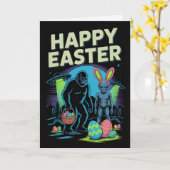 Bigfoot Alien Ostern Grußkarte Karte (Gelbe Blume)