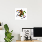 Bigfoot Alien Riding Unicorn Poster (Heimbüro)