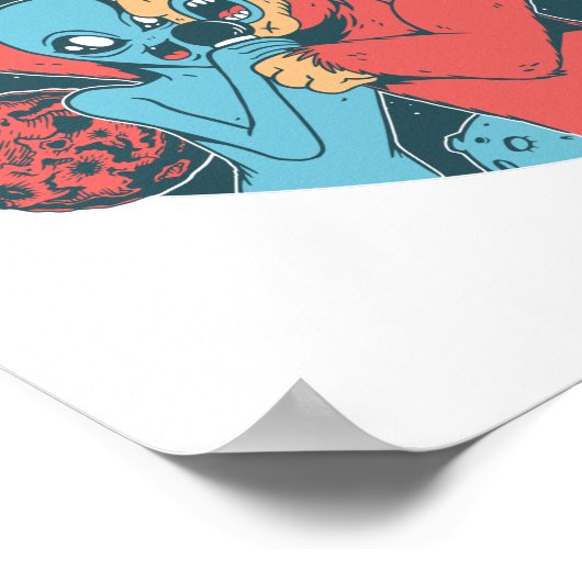 Bigfoot Alien Sasquatch Funny Camping Geschenk Poster (Ecke)