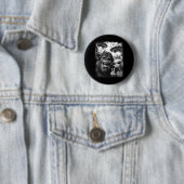 Bigfoot Alien Selfie Rock On Friedenszeichen Lusti Button (Beispiel)