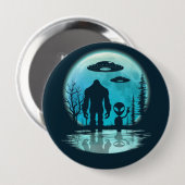 Bigfoot Alien UFO Button (Vorne & Hinten)