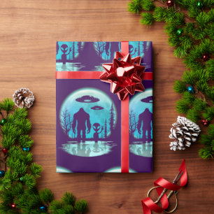 Bigfoot Alien UFO Geschenkpapier