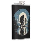 Bigfoot Alien UFO Kryptiden Lederflasche Flachmann (Rechts)