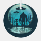 Bigfoot Alien UFO Ornament Aus Glas (Rückseite)