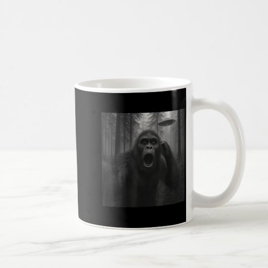 Bigfoot Alien Ufo Selfie Funny Sasquatch Meme Men Kaffeetasse (Rechts)