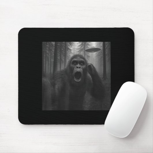 Bigfoot Alien Ufo Selfie Funny Sasquatch Meme Men  Mousepad (Mit Mouse)