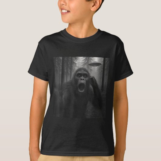Bigfoot Alien Ufo Selfie Funny Sasquatch Meme Men  T-Shirt (Vorderseite)