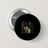 Bigfoot Alien UFO Selfie lustiger Sasquatch Meme M Button (Vorne & Hinten)