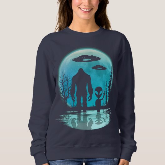 Bigfoot Alien UFO Sweatshirt (Vorderseite)