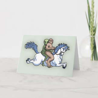 Bigfoot, alien, Unicorn Karte