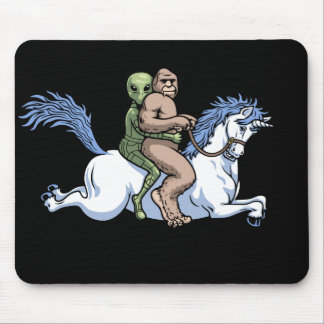 Bigfoot, alien, Unicorn Mousepad