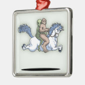 Bigfoot, alien, Unicorn Ornament Aus Metall (Links)