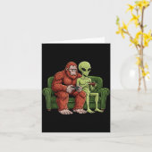 Bigfoot Alien Video Games Gaming Sasquatch Ufo Men Karte (Gelbe Blume)
