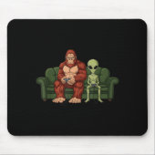 Bigfoot Alien Video Games Gaming Sasquatch Ufo Men Mousepad (Vorne)