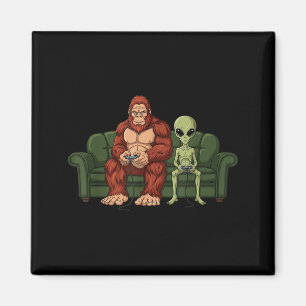 Bigfoot-Alien-Videospiele Gaming Sasquatch UFO-Män Magnet