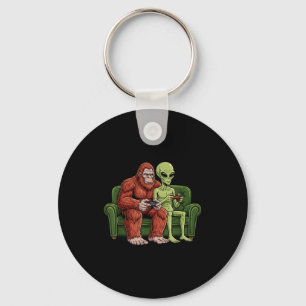 Bigfoot-Alien-Videospiele Gaming Sasquatch UFO-Män Schlüsselanhänger