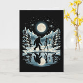 Bigfoot Alien Weihnachtskarte Karte (Gelbe Blume)