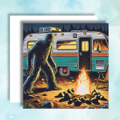 Bigfoot am Campfire und Retro Rv Karte