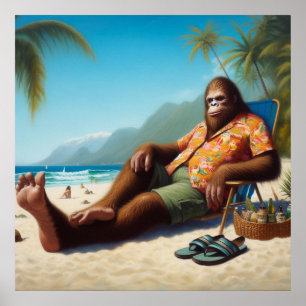 Bigfoot Am Strand Poster
