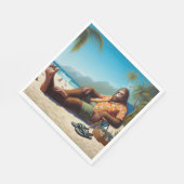 Bigfoot Am Strand Serviette (Ecke)