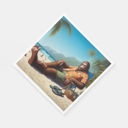 Bigfoot Am Strand Serviette (Ecke)