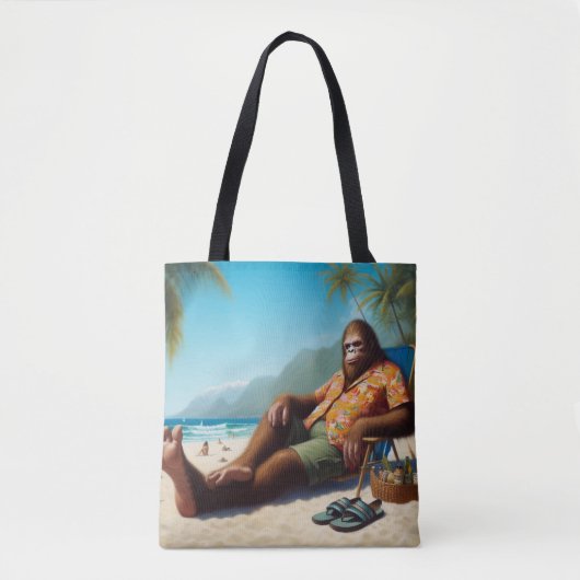 Bigfoot Am Strand Tasche (Vorderseite)